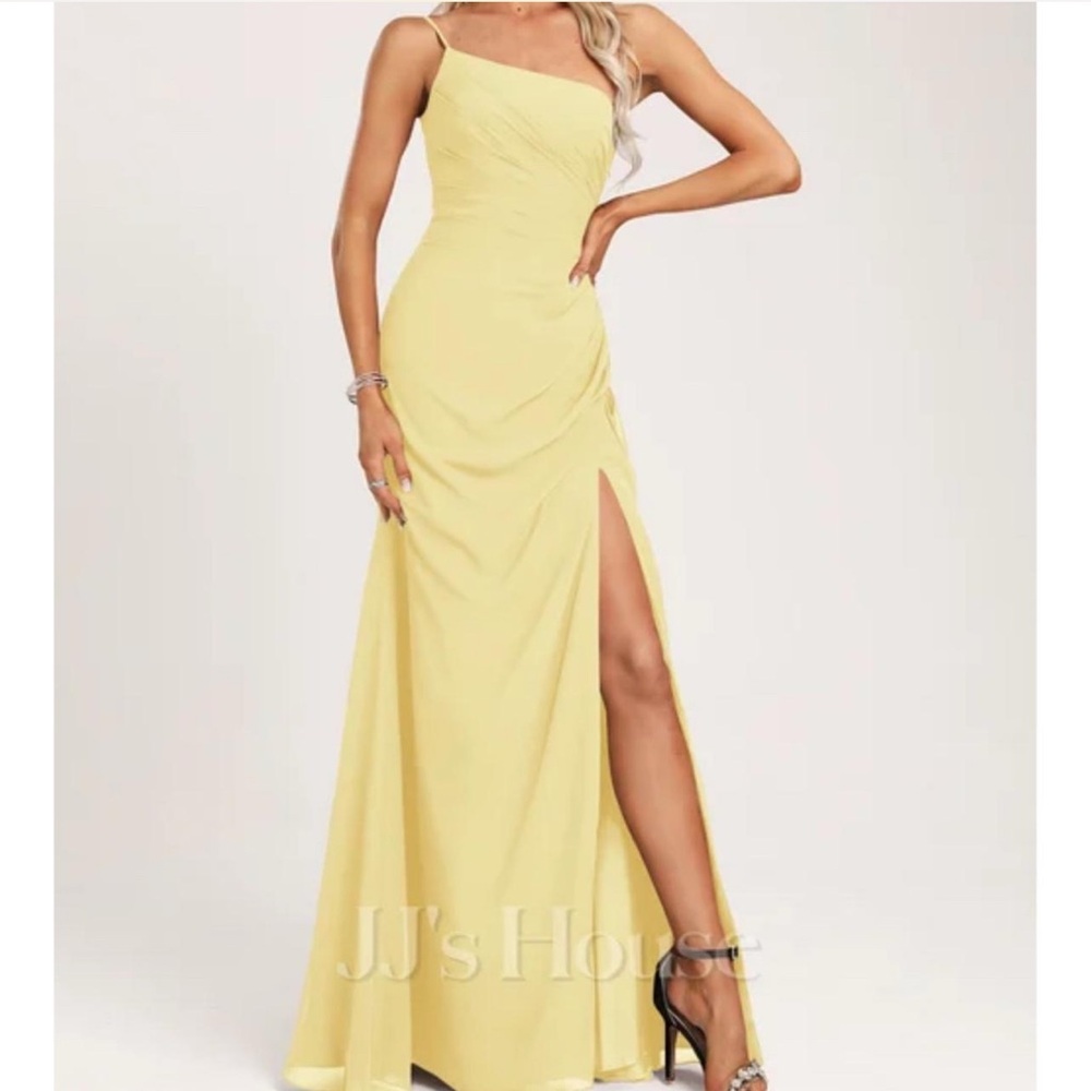 JJs House Yellow One-Shoulder Sleeveless Maxi Dress